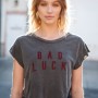 BAD LUCK grey short t-shirt2