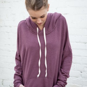 Halle hoodie purple long1