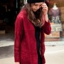 Red cardigan open 2