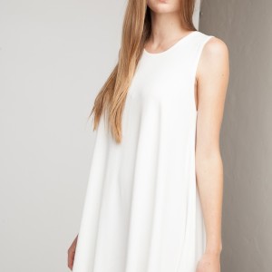 White mini dress no sleeves1